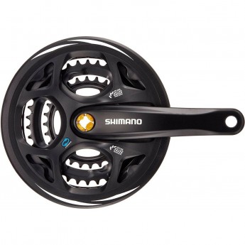 Система SHIMANO ALTUS, M311, 175 мм, квадрат, 48/38/28T, с защитой, черный