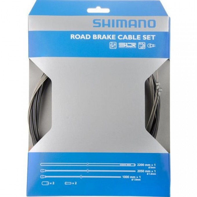 Трос+оплетка тормоза SHIMANO MTB, тр:1.6х1000/2050мм стальной Y80098022 Трос+оплетка тормоза SHIMANO MTB, тр:1.6х1000/2050мм стальной Y80098022